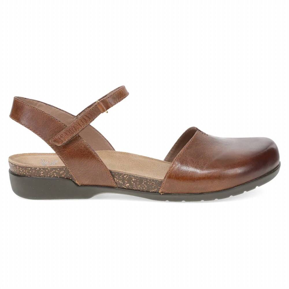 NEW DANSKO women's rowan tan waxy burnished sandal in tan